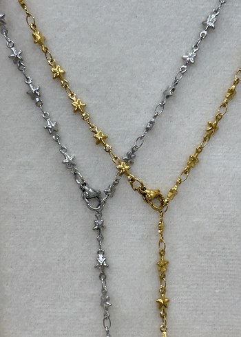 Çelik yıldız y kolye zincir - Görsel 2