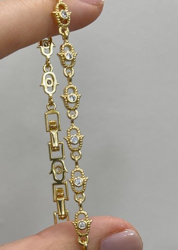 14k altın kaplama Fatma ana eli bileklik - Görsel 2