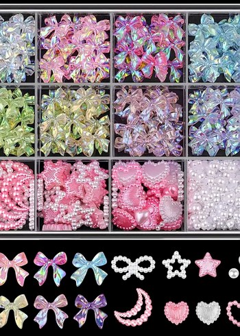 Pembe Pastel Tırnak Süsleri 5 adet - Görsel 2