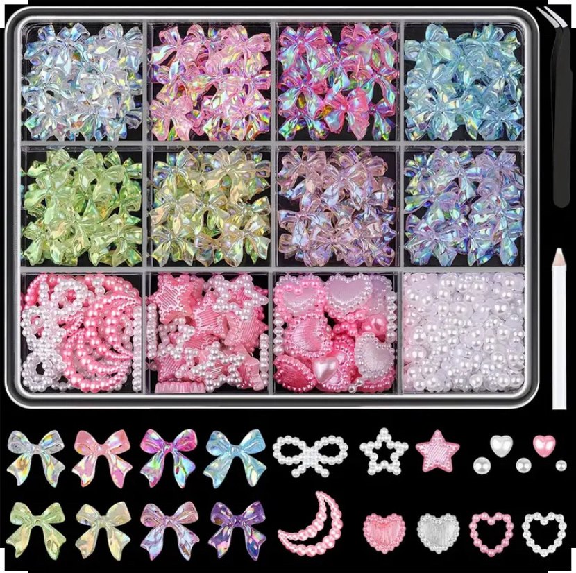 Pembe Pastel Tırnak Süsleri 5 adet - Görsel 2