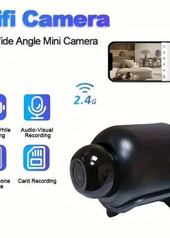 Küçük Siyah WiFi Kamera Güvenlik Kamerası - Görsel 2