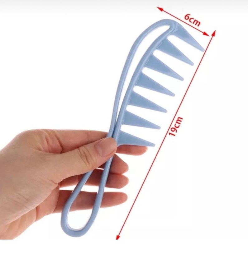 Renkli Geniş Dişli Saç Tarağı Mavi - Görsel 2