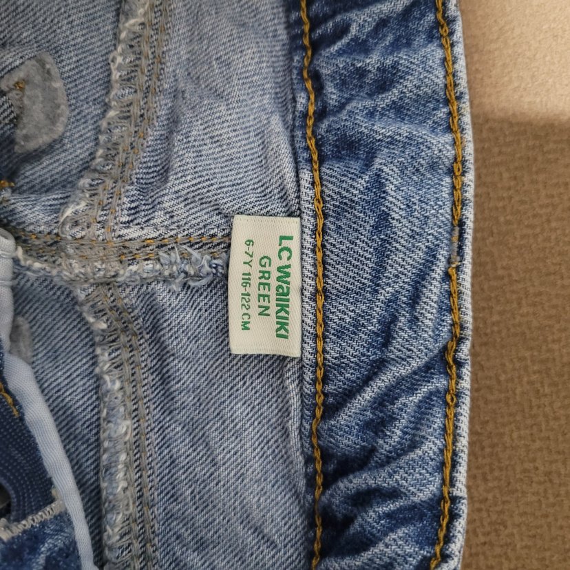 Düğmeli Mavi kız cocuk Denim Mini Şort - Görsel 3