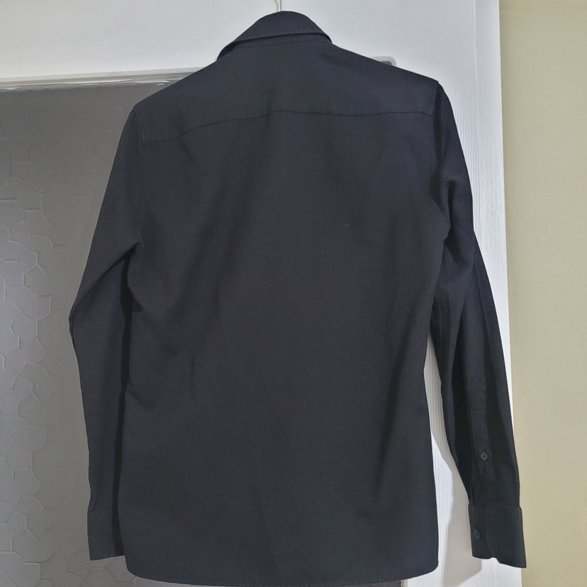 Siyah Erkek Uzun Kollu Gömlek Pierre Cardin orjinal - Görsel 3