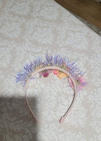 Çiçek Desenli Dantel Taç - Pastel Renkli - Görsel 2