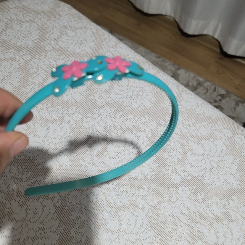 Turkuaz Yılan Desenli Elastik Saç Bandı - Görsel 4