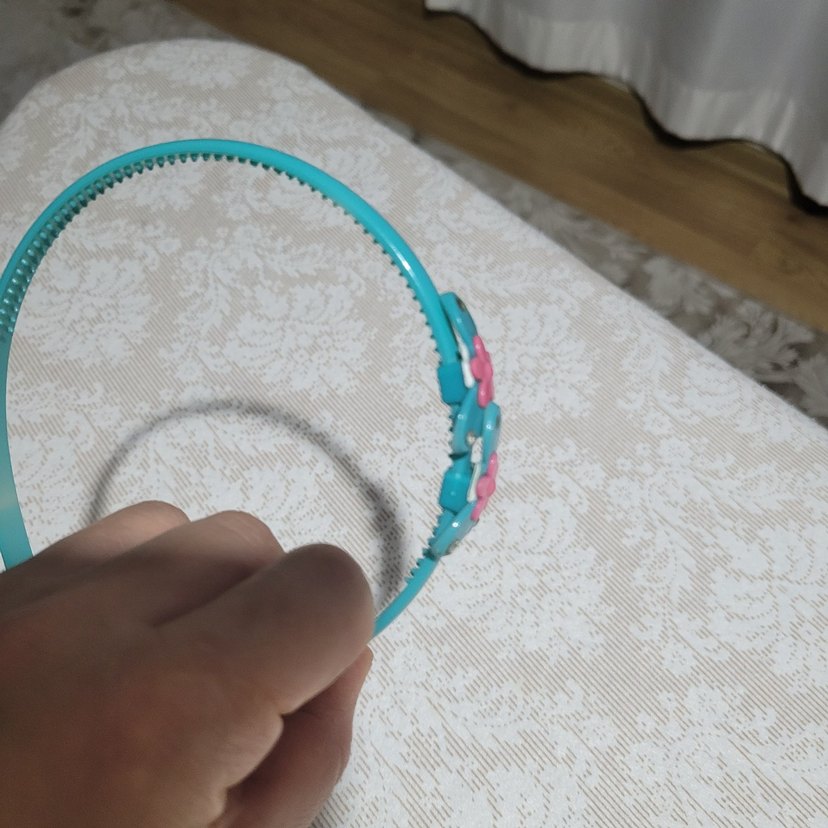 Turkuaz Yılan Desenli Elastik Saç Bandı - Görsel 3