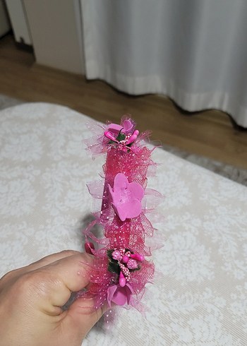 Dantel ve Nakış Detaylı Pembe Çocuk Taç - Görsel 2