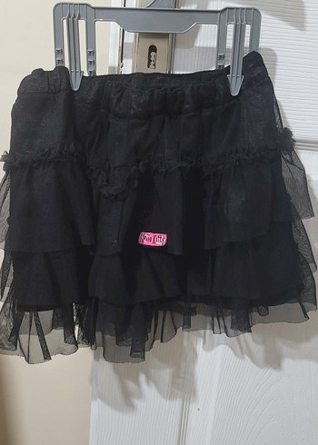 Kız Çocuk Siyah Fırfırlı Gotik Etek - Görsel 2