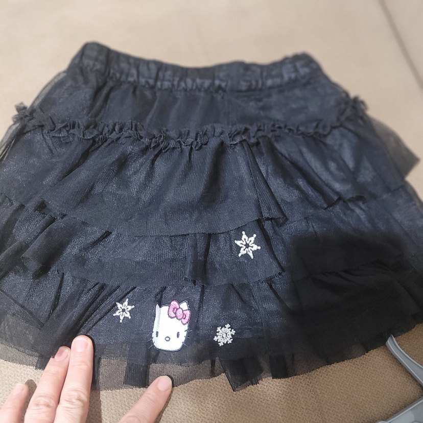 Kız Çocuk Siyah Fırfırlı Gotik Etek - Görsel 5