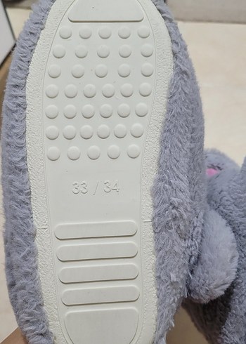 Kız Çocuk Gri Sıcak Peluş Terlik Lcw marka . - Görsel 6