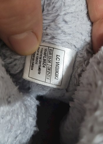 Kız Çocuk Gri Sıcak Peluş Terlik Lcw marka . - Görsel 3