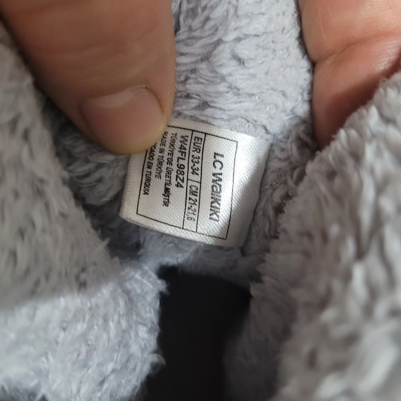 Kız Çocuk Gri Sıcak Peluş Terlik Lcw marka . - Görsel 3