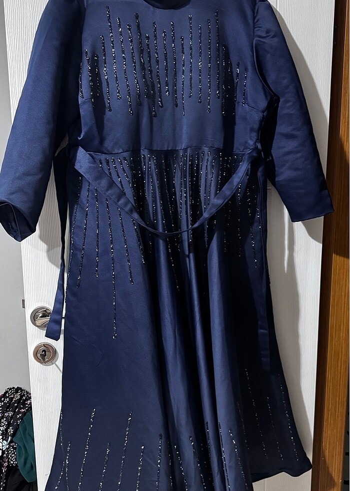 54 Beden Lacivert abiye - Görsel 3