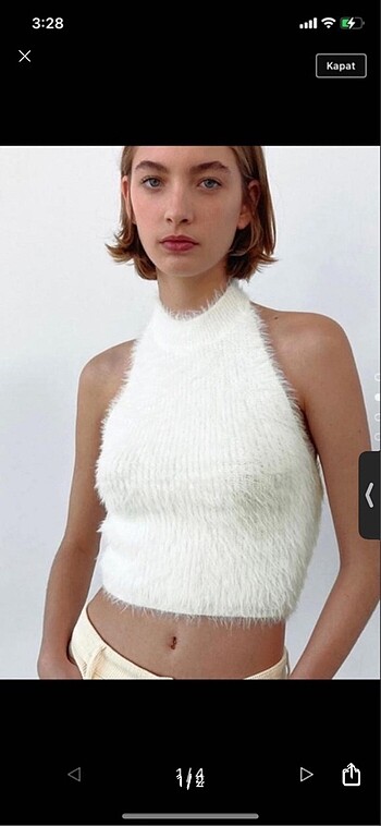 Zara beyaz crop