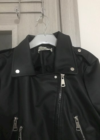 Siyah Deri Biker Ceket - Görsel 4