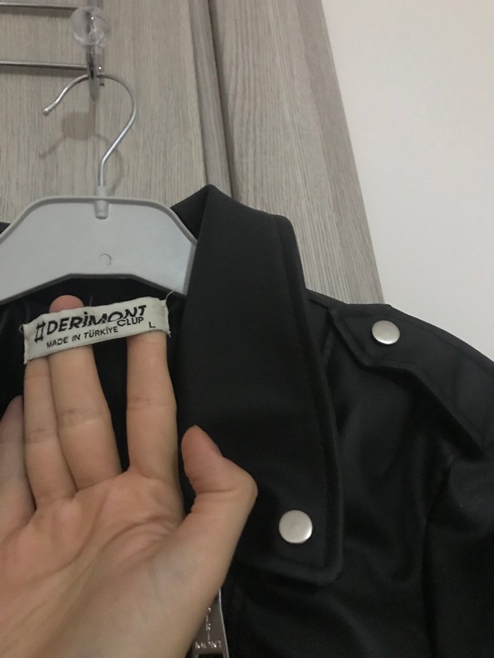 Siyah Deri Biker Ceket - Görsel 5