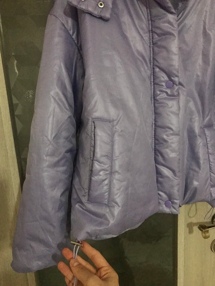 Lila astarlı Kadın Mont - Görsel 3