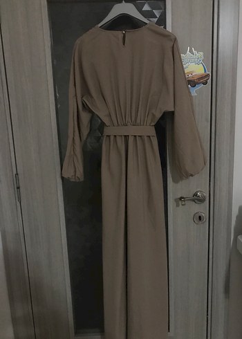 Bej Kuşaklı Uzun Elbise - Görsel 2