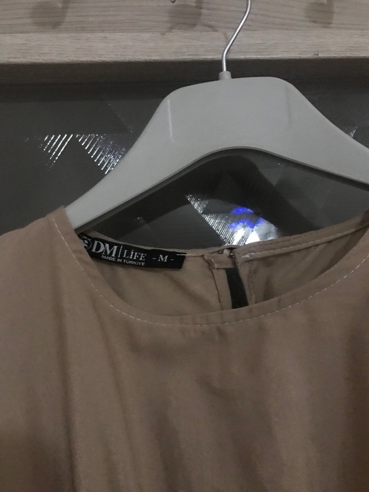 Bej Kuşaklı Uzun Elbise - Görsel 4