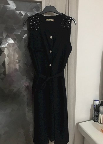 Lacivelt Uzun kuşaklı Yelek - Görsel 5