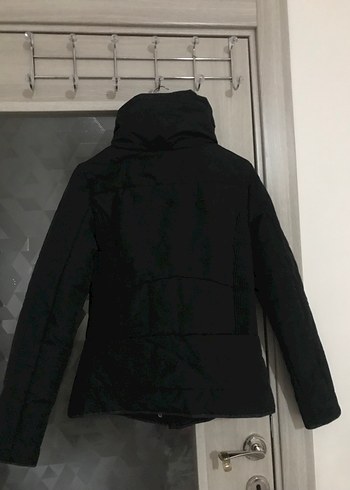 Düğmeli Siyah Kadın Mont - Görsel 2