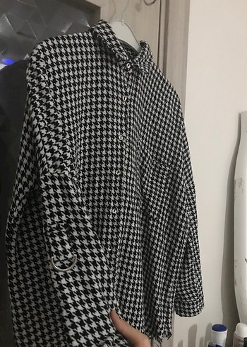 Düğmeli Kazayağı Kadın Gömlek/ Ceket - Görsel 3