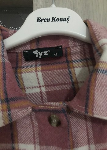 Pembe Ekose oversize Gömlek - Görsel 5