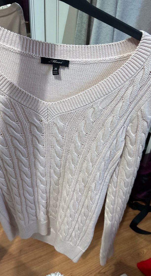 Mavi Kadın Örgü Kazak - Görsel 3