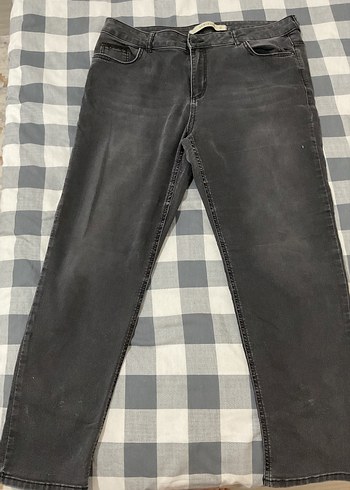 Siyah Gri Regular Fit Denim Kadın Pantolon