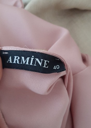 Armine Drapeli Uzun Kollu Bej Kadın Elbise