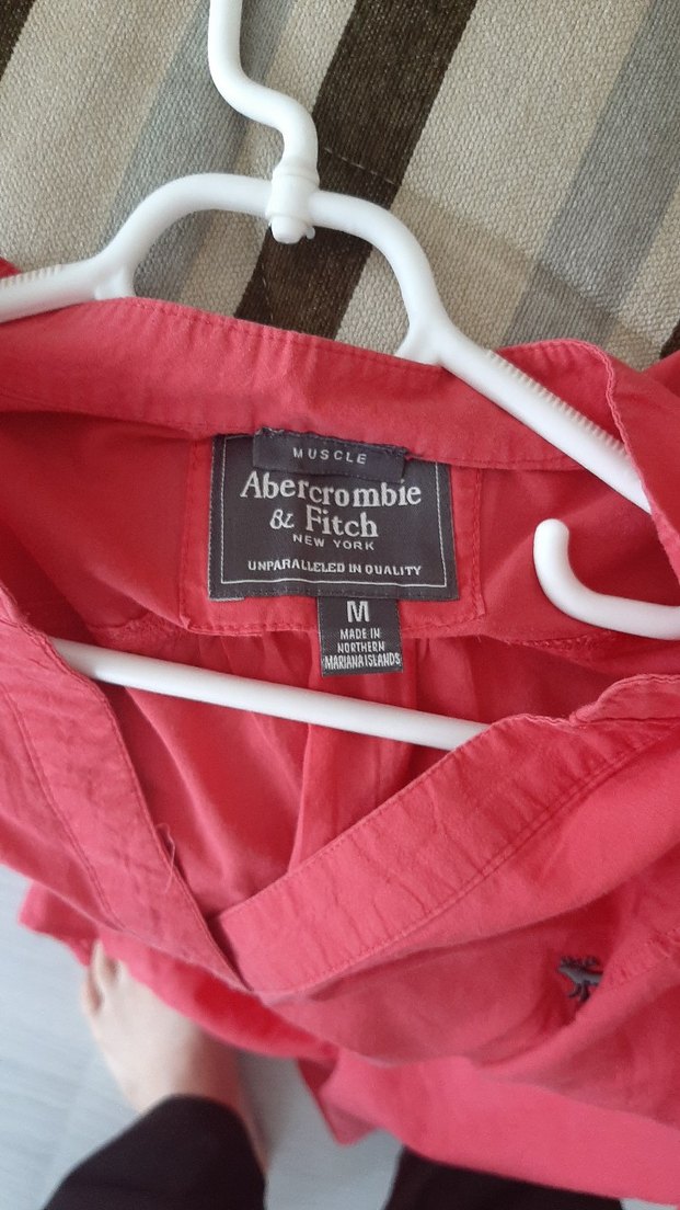 Kırmızı Keten Uzun Kollu Kadın Gömlek - Görsel 2