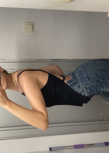 siyah kadın crop - Görsel 2