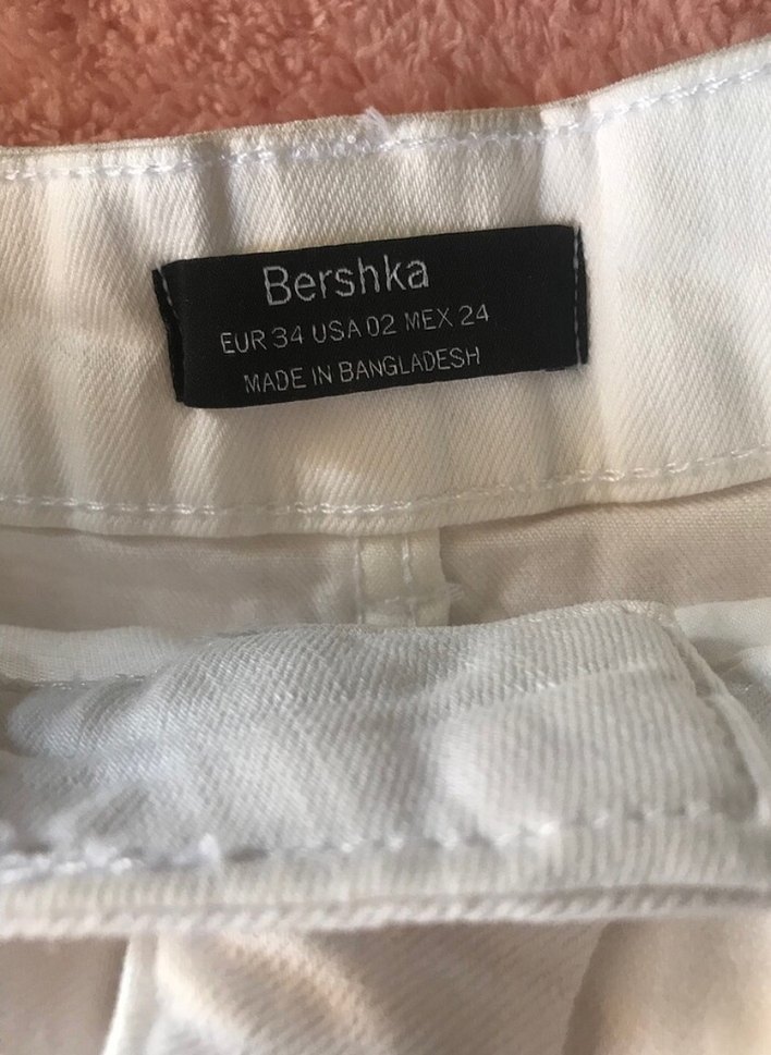 Beyaz Kemerli Mini Kot Etek - Görsel 3