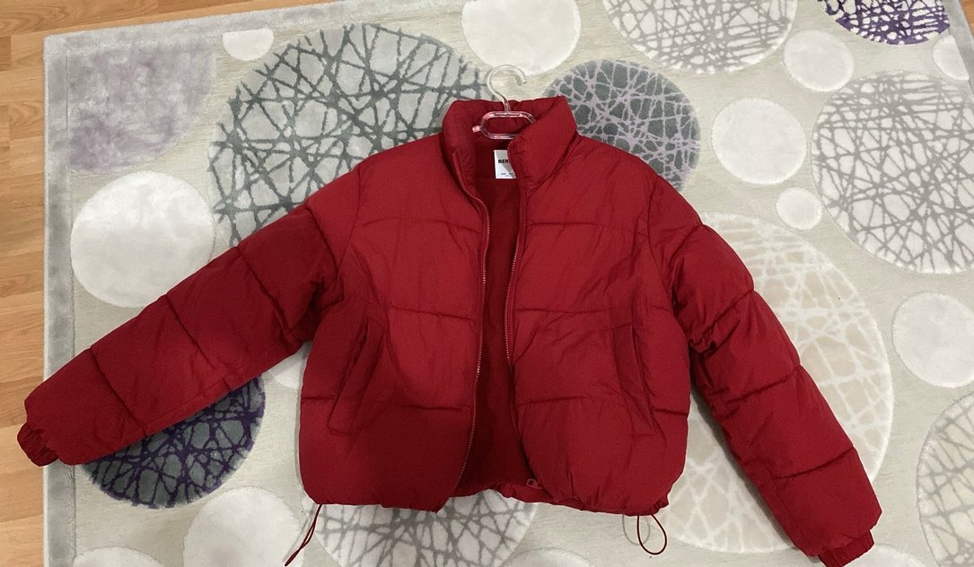 Kırmızı Fermuarlı Kadın Şişme Mont - Görsel 4