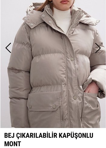 Bej Kadın Midi Mont - Görsel 2