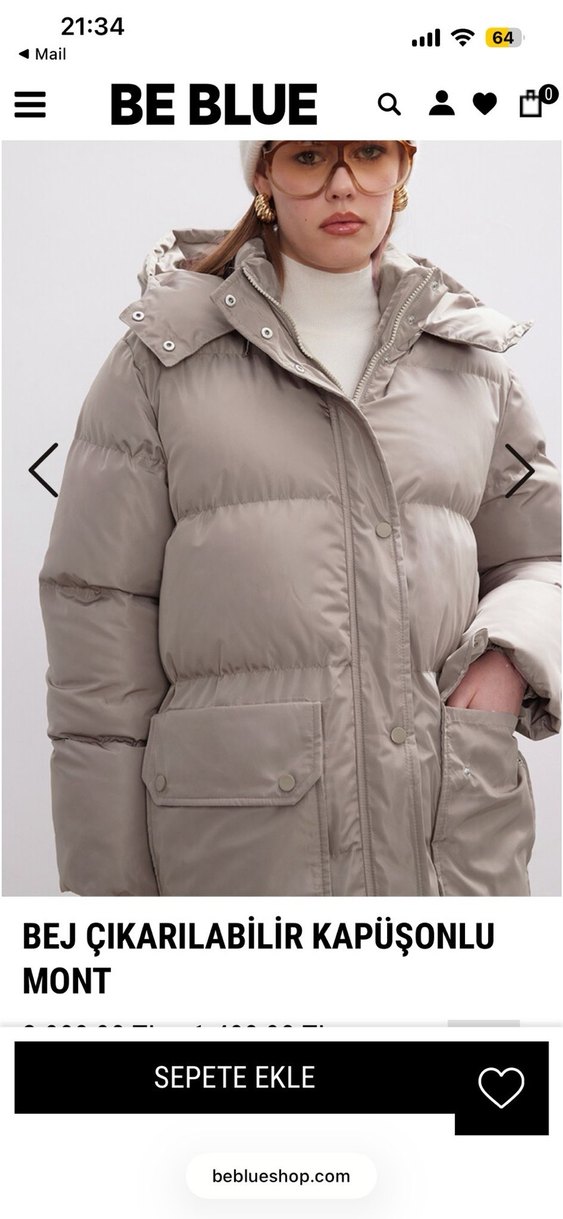 Bej Kadın Midi Mont - Görsel 2