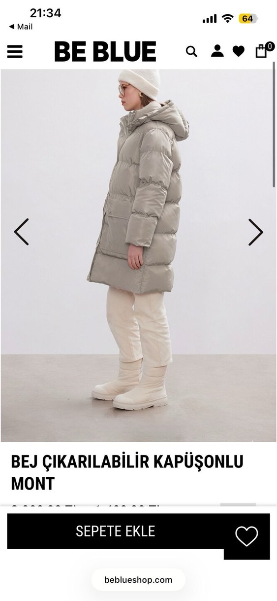 Bej Kadın Midi Mont - Görsel 3