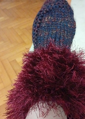 Mor Örgü Kız Çocuk Ev Terliği - Görsel 3