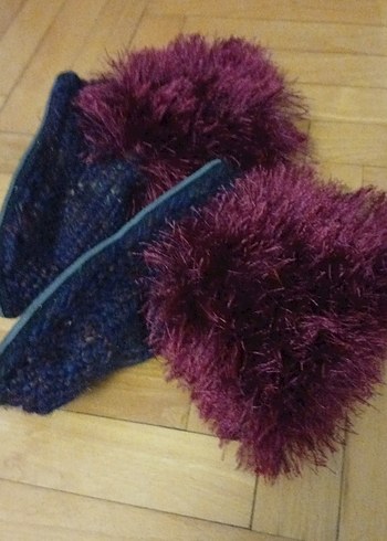 Mor Örgü Kız Çocuk Ev Terliği - Görsel 5