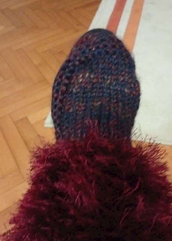 Mor Örgü Kız Çocuk Ev Terliği - Görsel 2