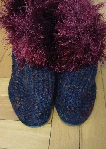 Mor Örgü Kız Çocuk Ev Terliği - Görsel 9