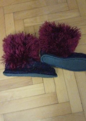 Mor Örgü Kız Çocuk Ev Terliği - Görsel 4