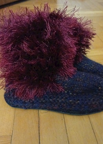 Mor Örgü Kız Çocuk Ev Terliği - Görsel 10