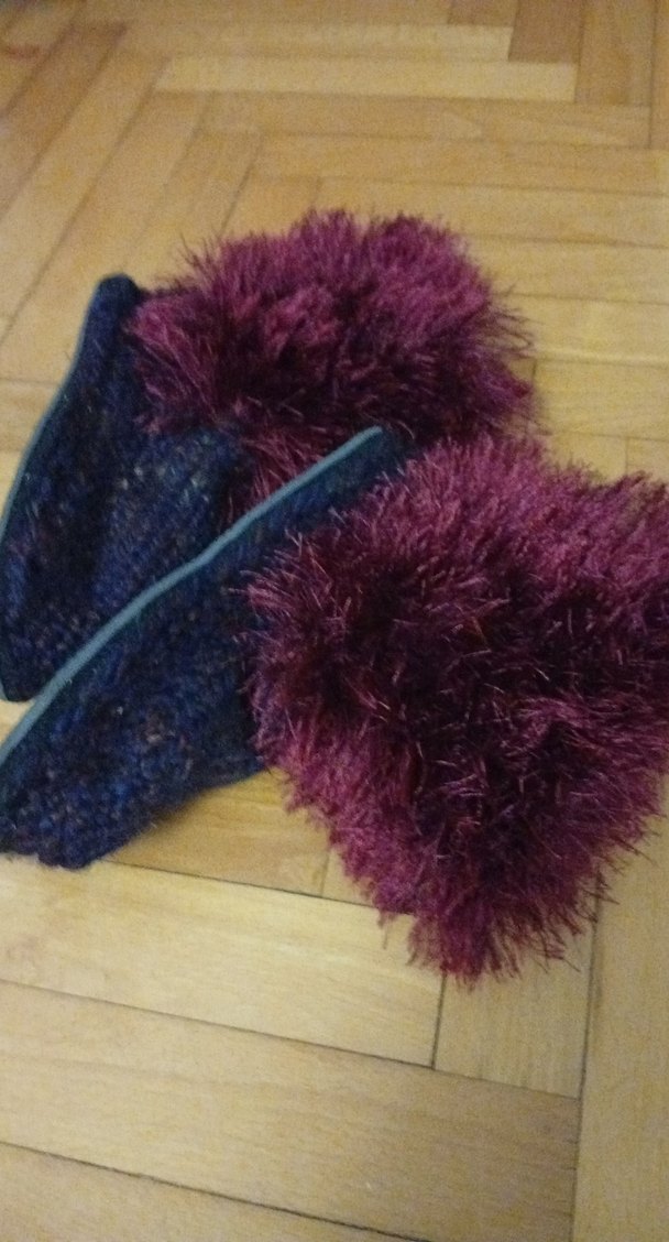 Mor Örgü Kız Çocuk Ev Terliği - Görsel 5