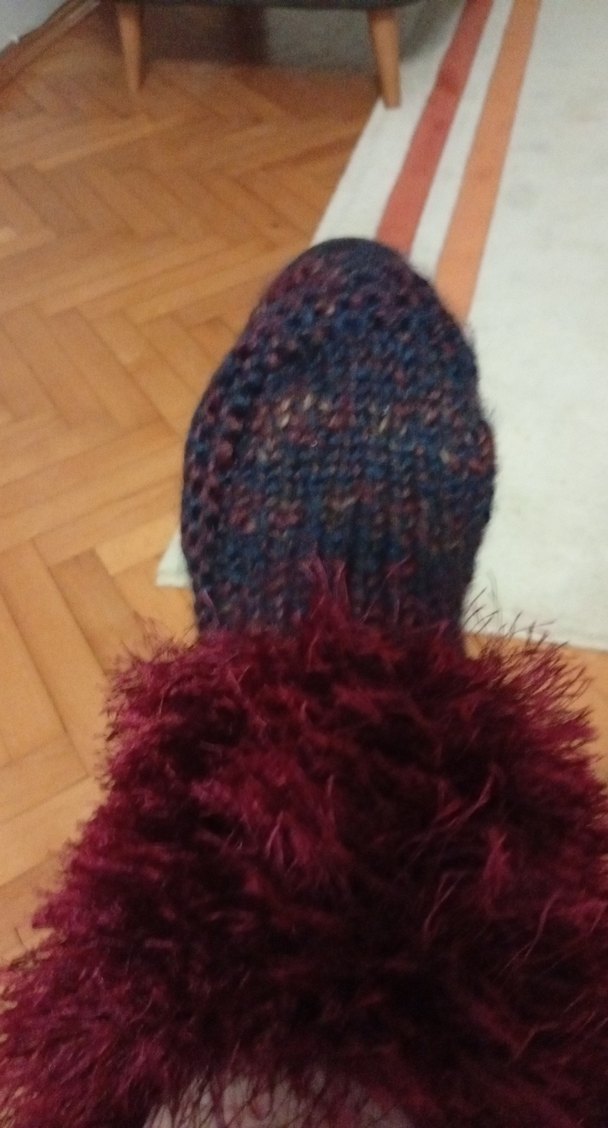 Mor Örgü Kız Çocuk Ev Terliği - Görsel 2