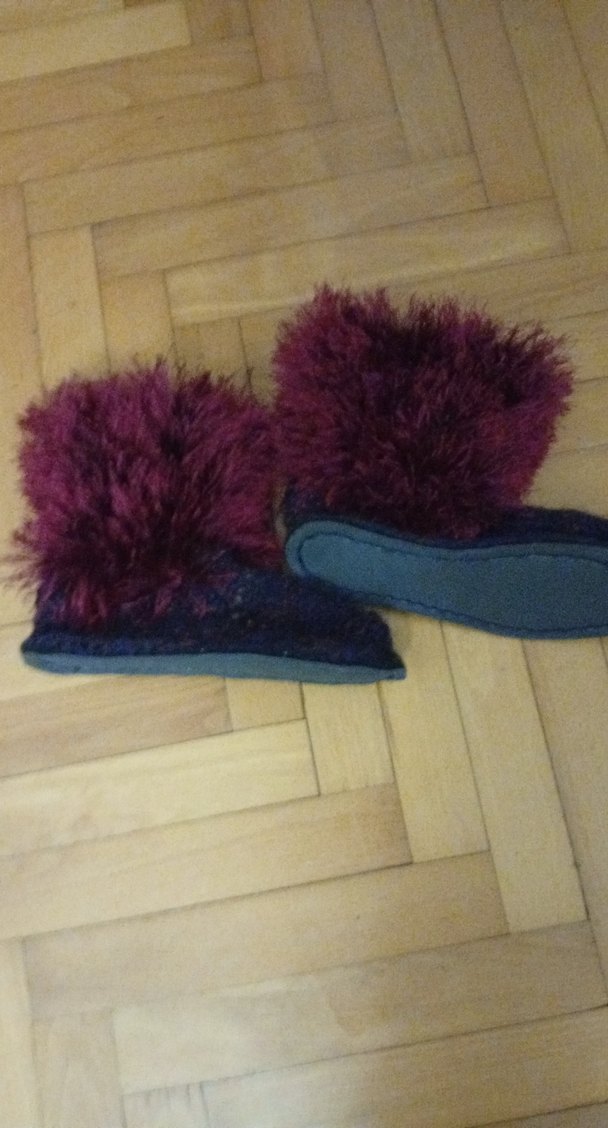 Mor Örgü Kız Çocuk Ev Terliği - Görsel 4