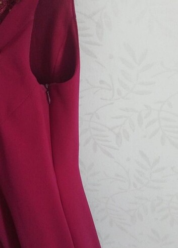 Mürdüm rengi abiye elbise - Görsel 6