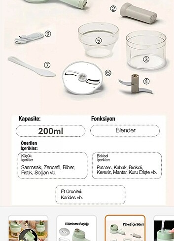 Garantili sıfır çok amaçlı şarjlı mutfak rondosu - Görsel 5