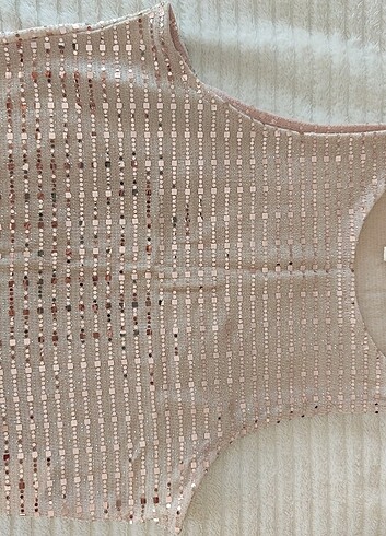 Koton Koton crop askılı simli crop